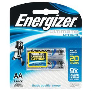 Energizer ENL91BP2 Lithium 1.5v AA Battery 2 Pack